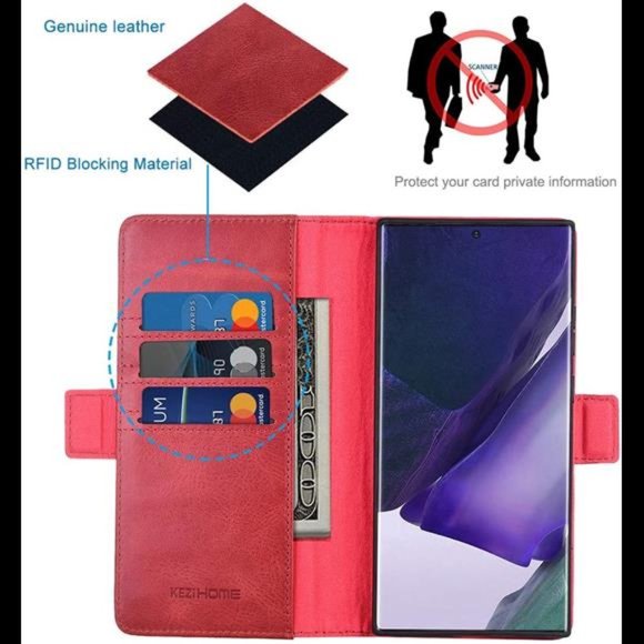 Fathers Day Gifts For Galaxy Note 20 Ultra Leather Wallet Case Credit Card Slot - Picture 5 of 7